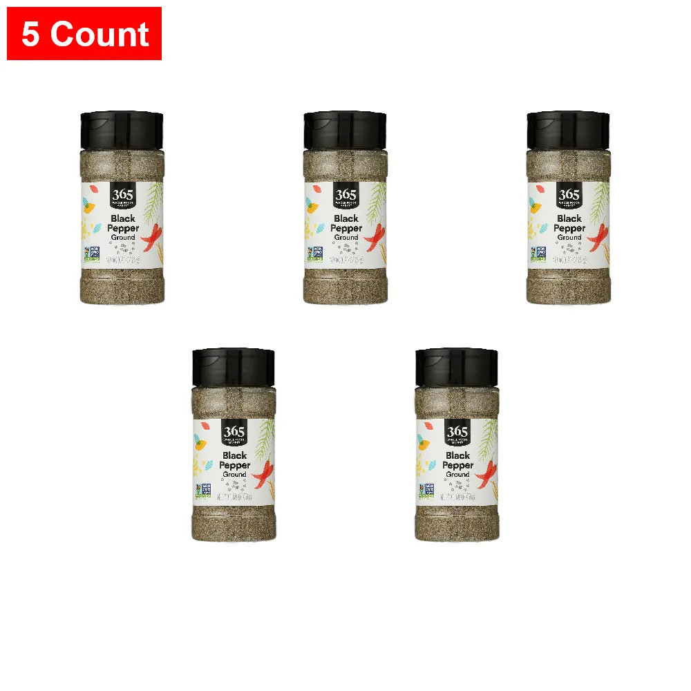 365 By WFM, Black Pepper Ground, 1.8 Ounce – 5 Count