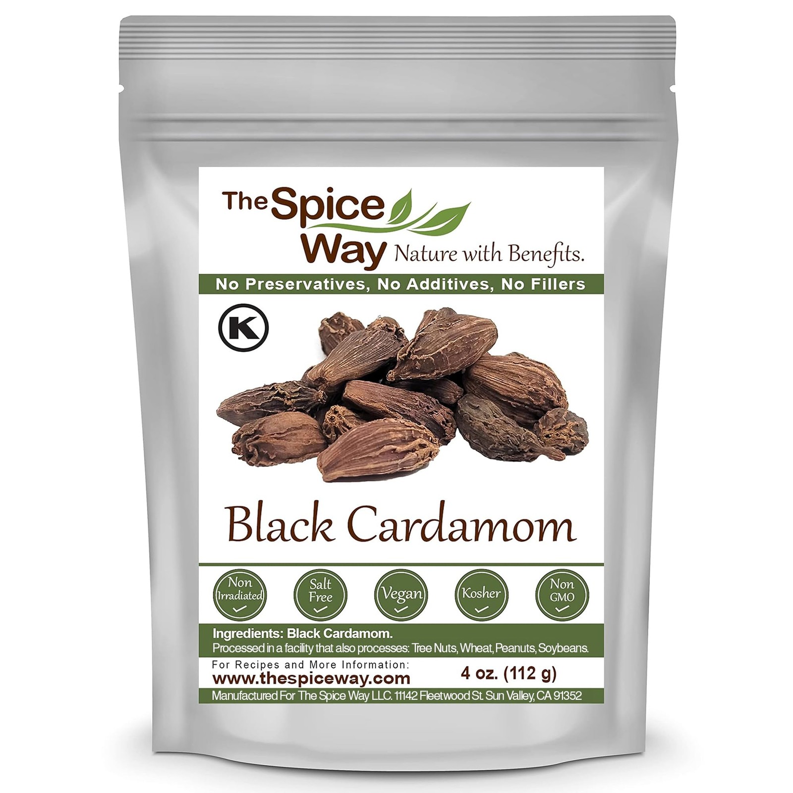 The Spice Way Black Cardamom – (4 oz) bulk whole black 4 Ounce (Pack of 1)
