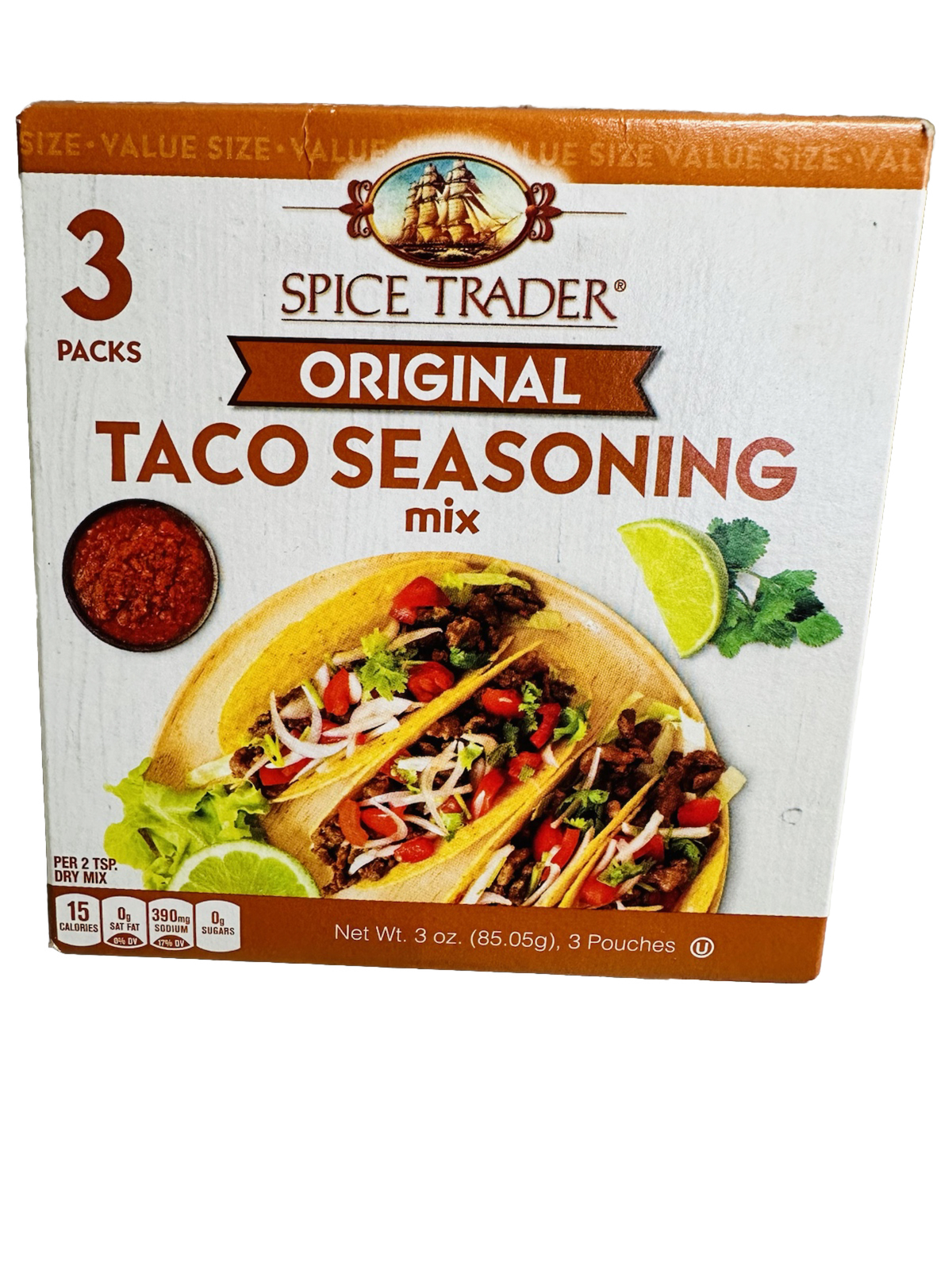 Spice Trader Original 3pack-Pouches Box Taco Seasoning Mix. 3oz/85.05g