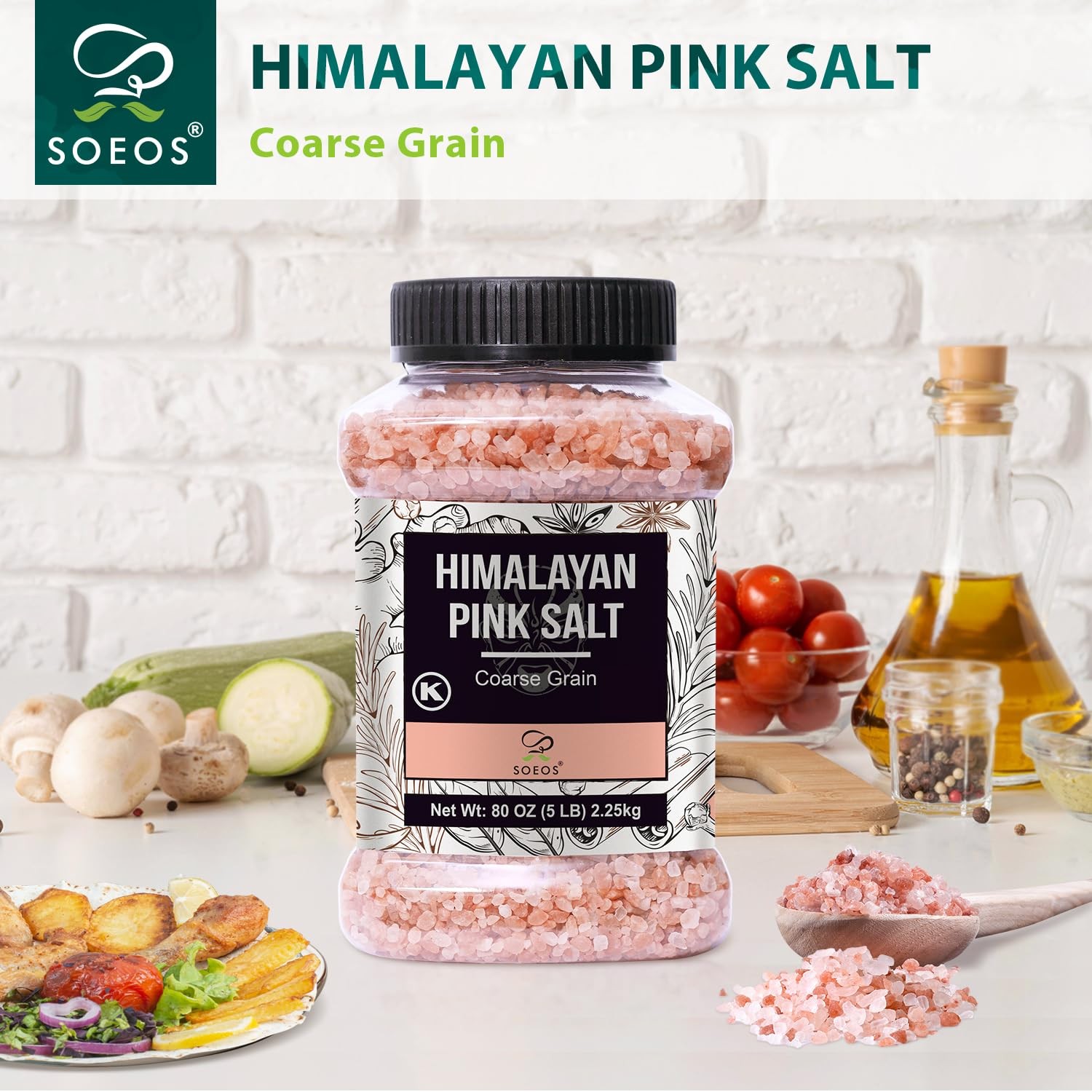 Pink Himalayan Salt Coarse Grain 16oz Natural Sea Salt for Grinder Refill