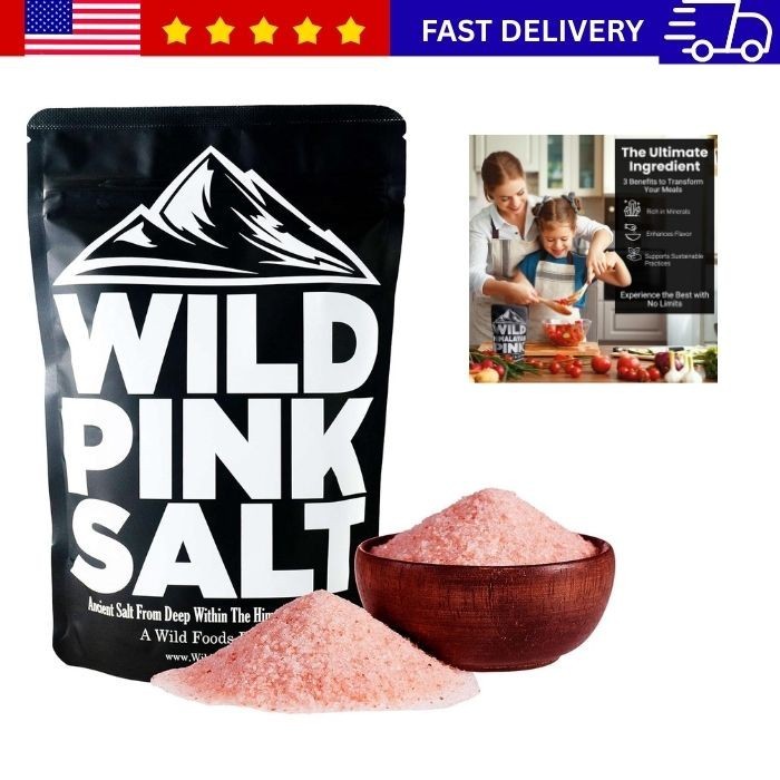 Wild Foods Organic Pink Himalayan Salt, Fine Ground for Table and Cooking, 16 oz