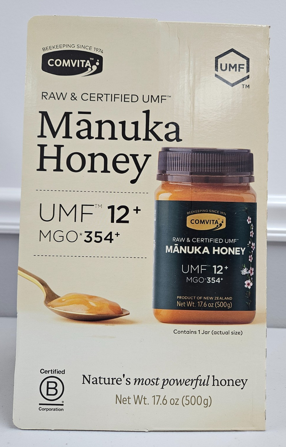 Comvita New Zealand Manuka Honey Certified UMF 12+ MGO 354+ 17.6 OZ Exp 07/2028