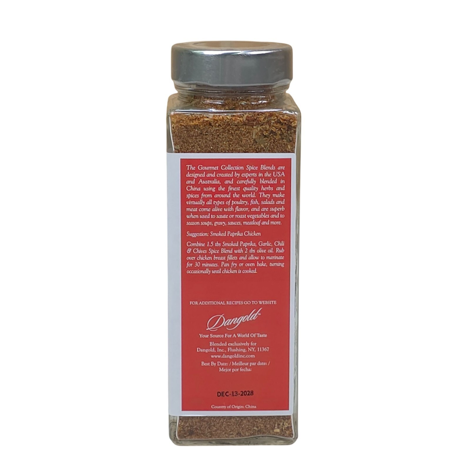 Dangold Gourmet Collection Smoked Paprika Garlic Chili & Chives 6.35oz Glass Jar