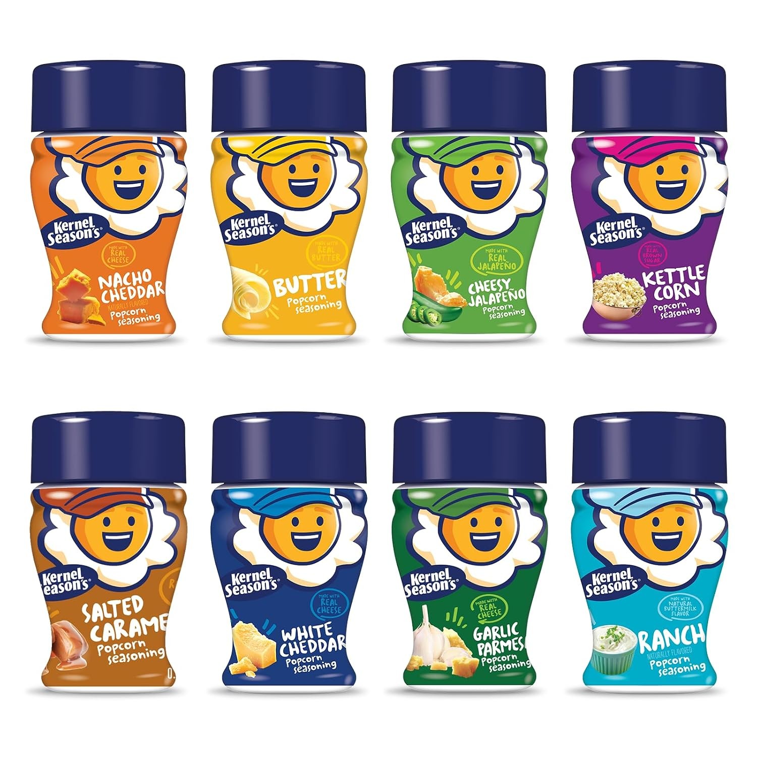 Popcorn Seasoning Mini Jars Variety Pack, 0.9 Ounce (Pack of 8)