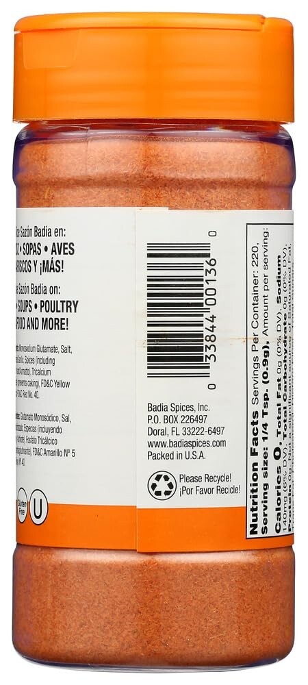 6 Pack Badia Sazon with Coriander & Annatto, 7 oz – Gluten-Free, Dry Seasoning
