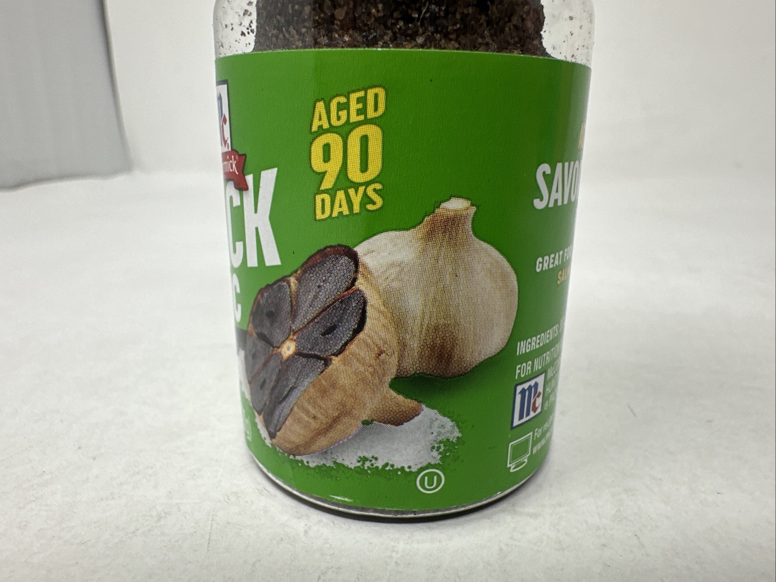 McCormick BLACK GARLIC SALT Sweet Savory 4.25oz BB 2019 Discontinued & Rare