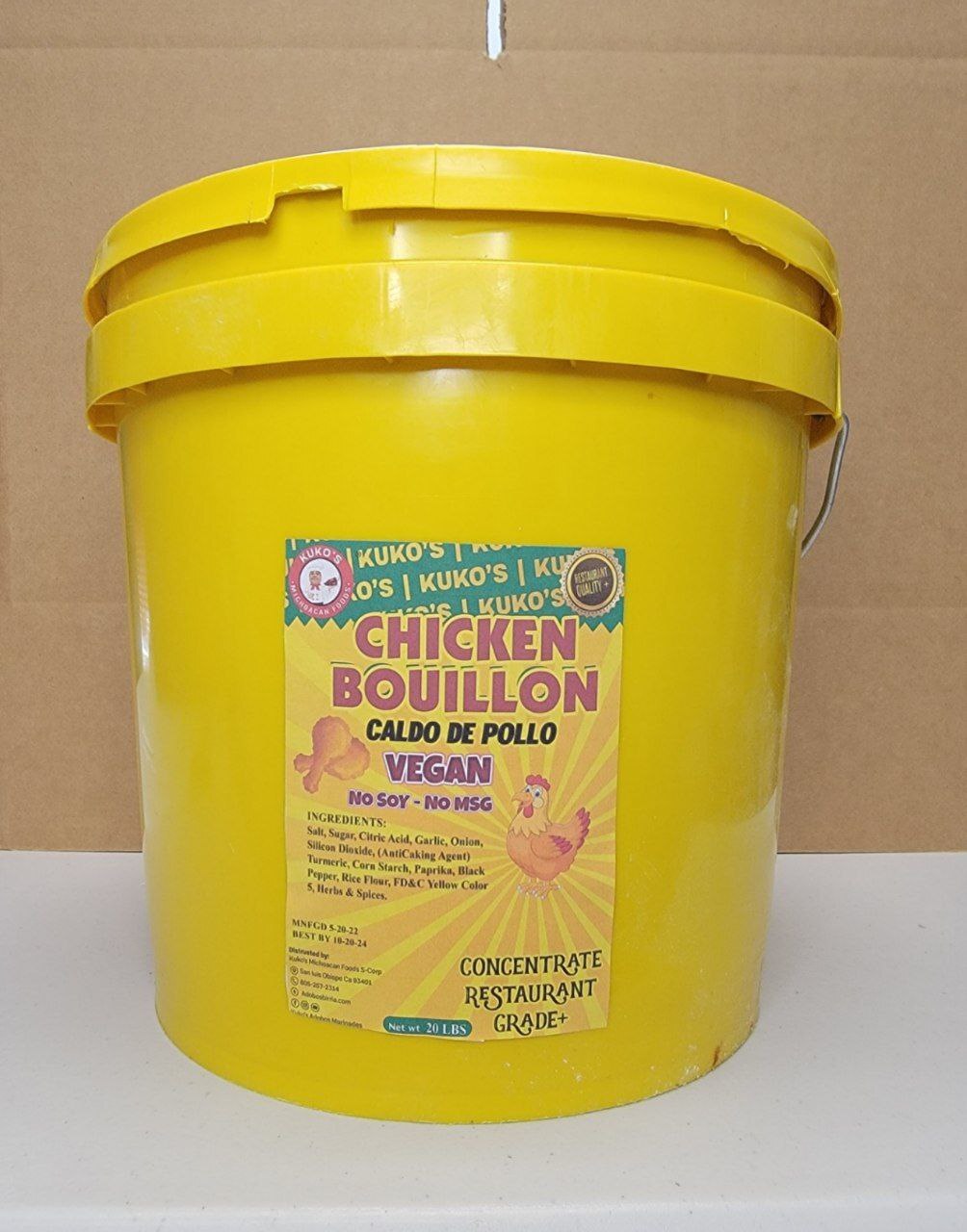 vegan chicken flavor bouillon No Soy no msg 20lbs commercial grade