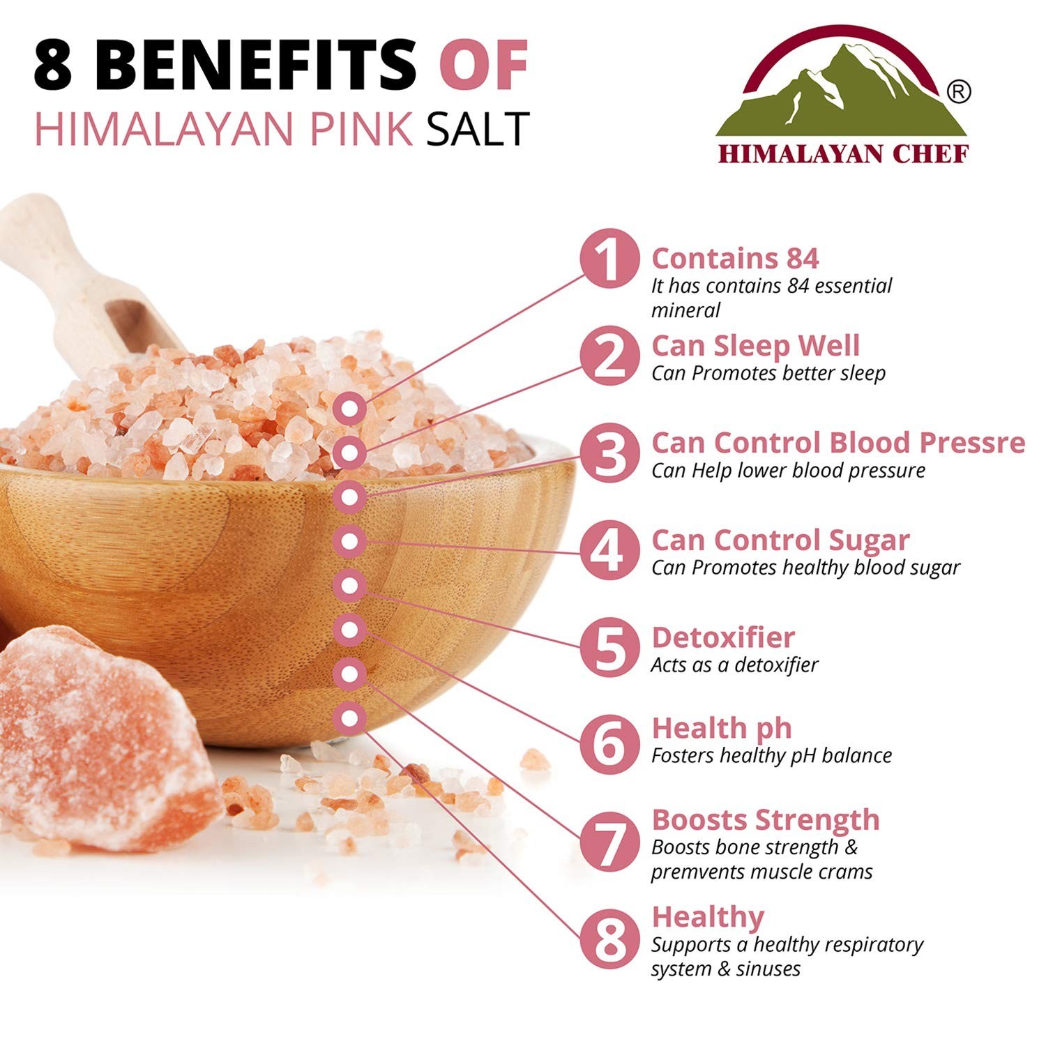 Himalayan Chef Pink Salt – 2 lbs Gourmet Culinary Salt for Flavor and Wellness