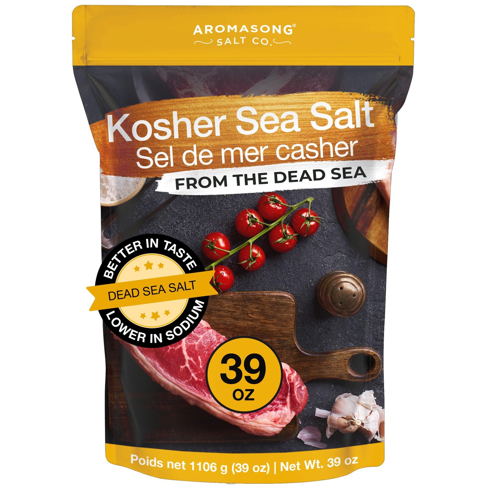 100% Natural Sea Salt, Kosher Salt Grain, Resealable Bag, All Natural, Unrefi…