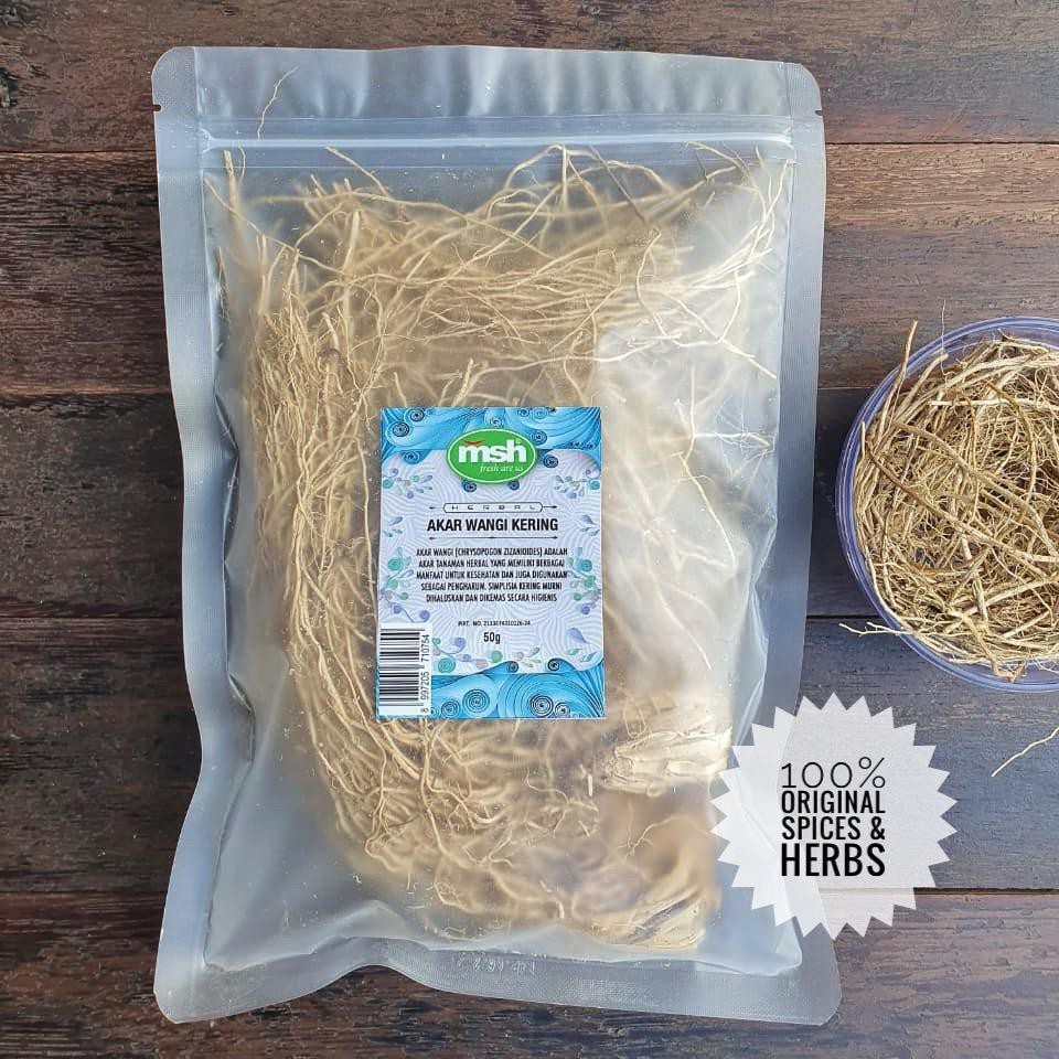 Dried Vetiver Root 50g Indonesian Aromatic Botanical for Infusions