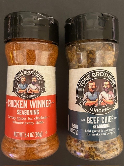 Tone Brothers Seasoning Set of 2 Bottles-“CHICKEN WINNER” & BEEF CHEF” Seasoning