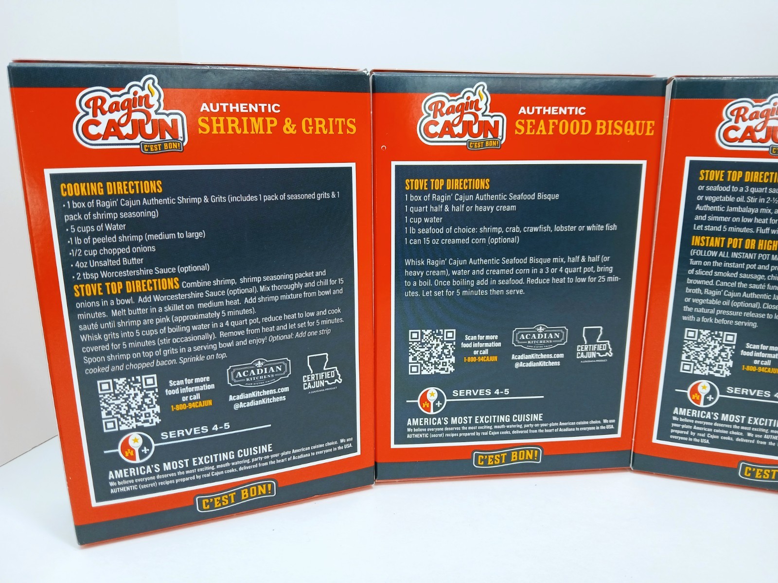 Ragin Cajun Red Beans, Bisque, Jambalaya, Shrimp Grits, Rice Dr Lot Of 5 Seafood