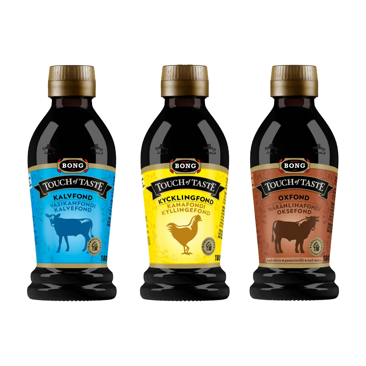 3-Pack Touch of Taste Fond Mix 180ml (Beef Red Wine + Chicken + Veal)