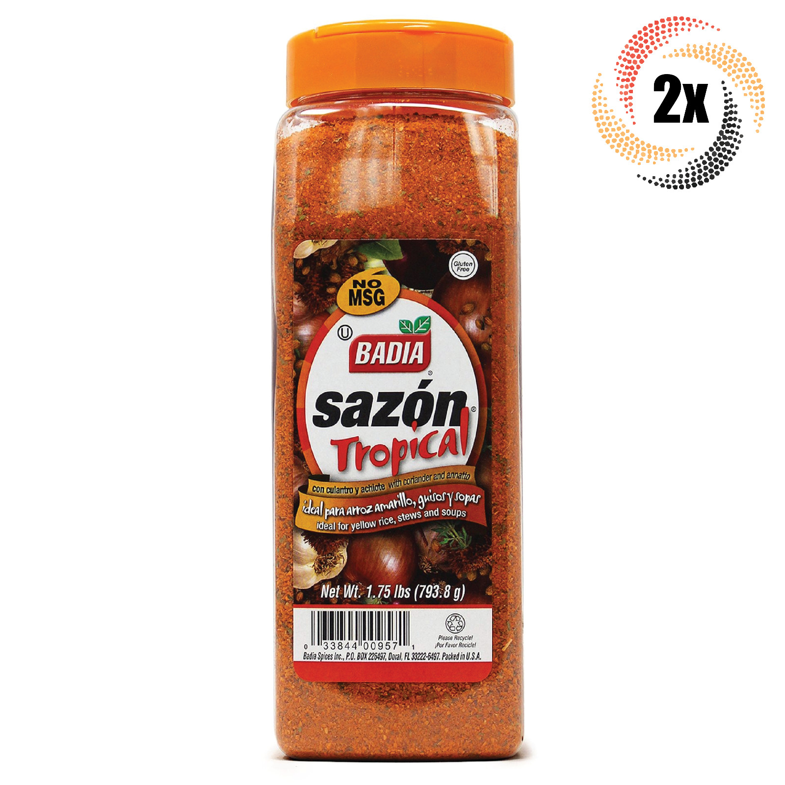 2x Pints Badia Sazon Tropical Seasoning | 1.75LB | Gluten Free | Fast Shipping!