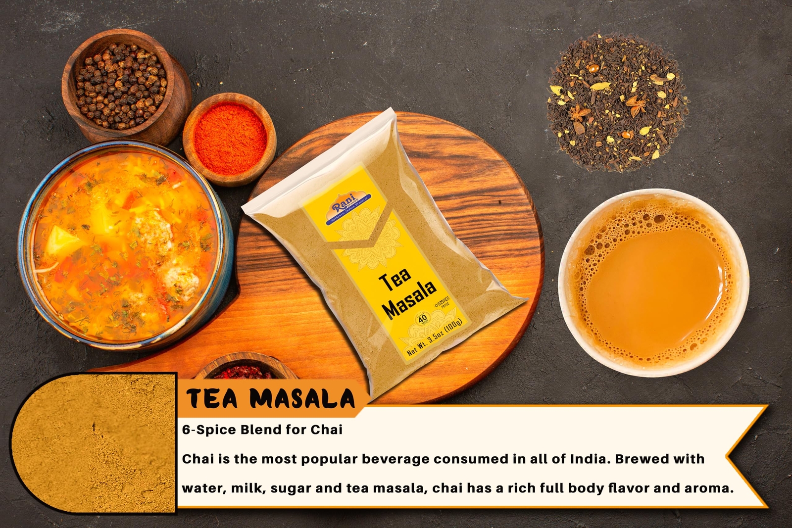 Rani Natural Tea (Chai) Masala 3.5oz (100g)