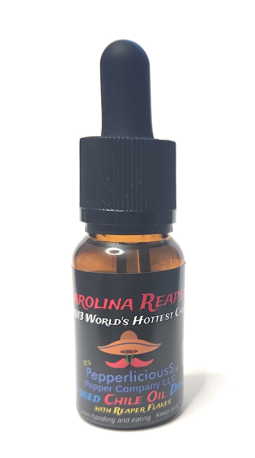 CAROLINA REAPER PEPPER INFUSED Extra Virgin Olive OIL DROPS 1/2 OZ Bottle NoFlk