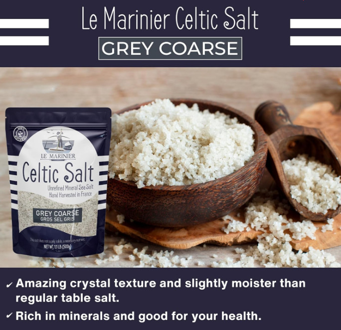 Light Grey Celtic Sea Salt Natural No Additives Hand Harvested Resealable Bag