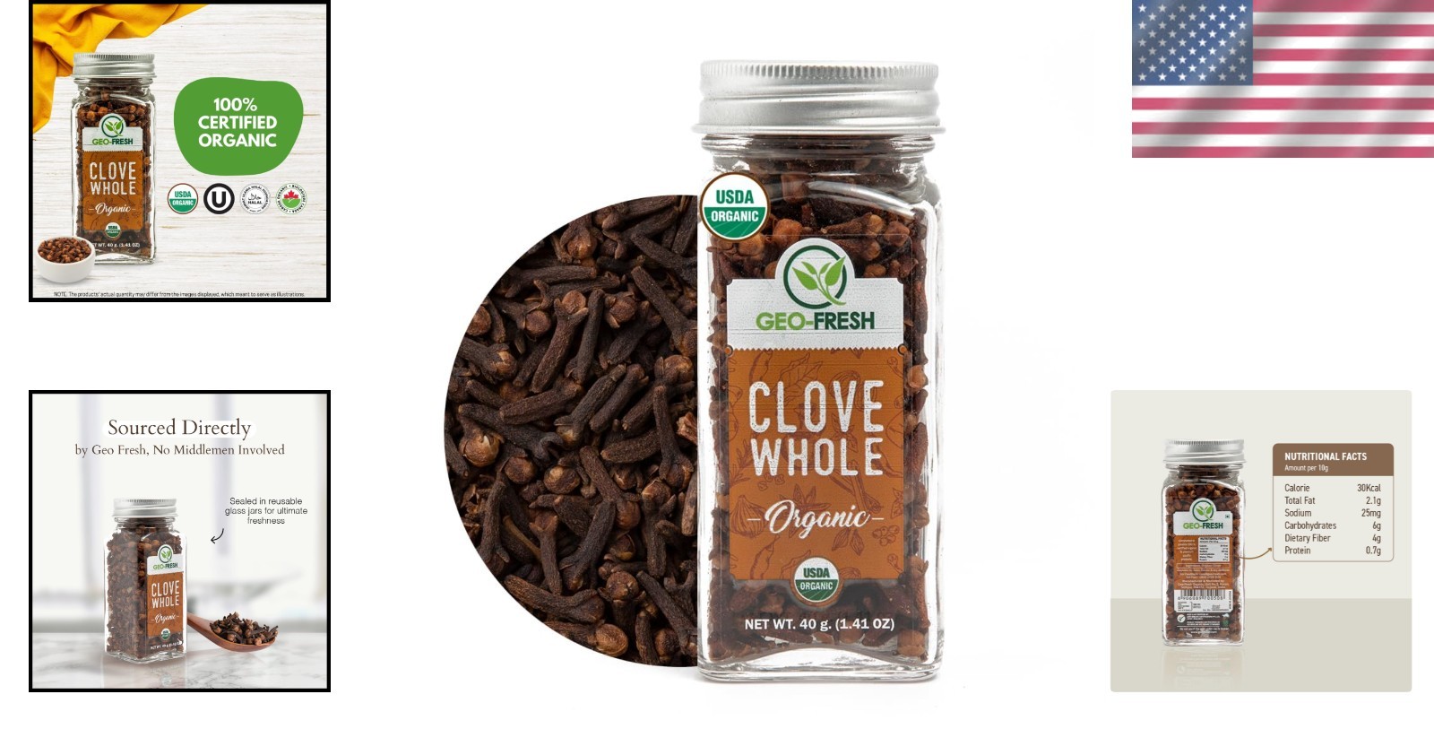 Whole Organic Cloves 1.41 oz USDA Certified Non-GMO Kosher from India Spice f…