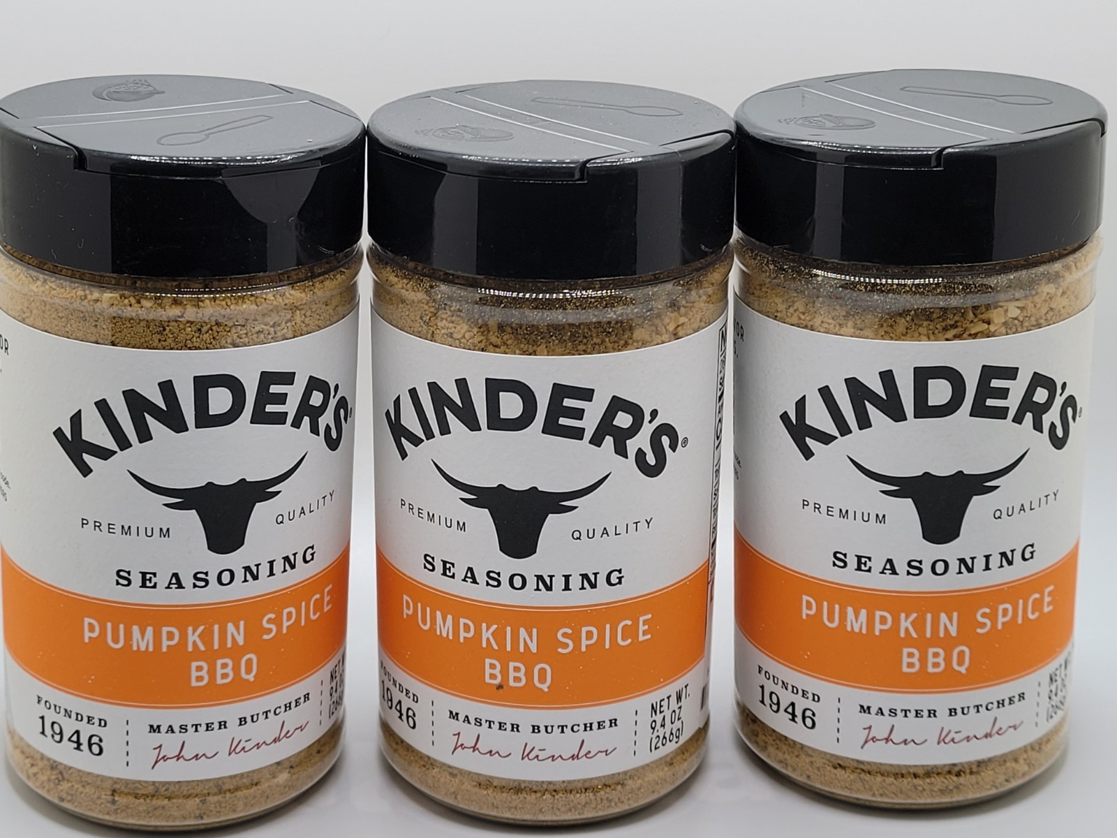 Kinder’s Seasoning 3pk 9.4 oz Pumkin Spice BBQ Meat rub Exp 7/2026