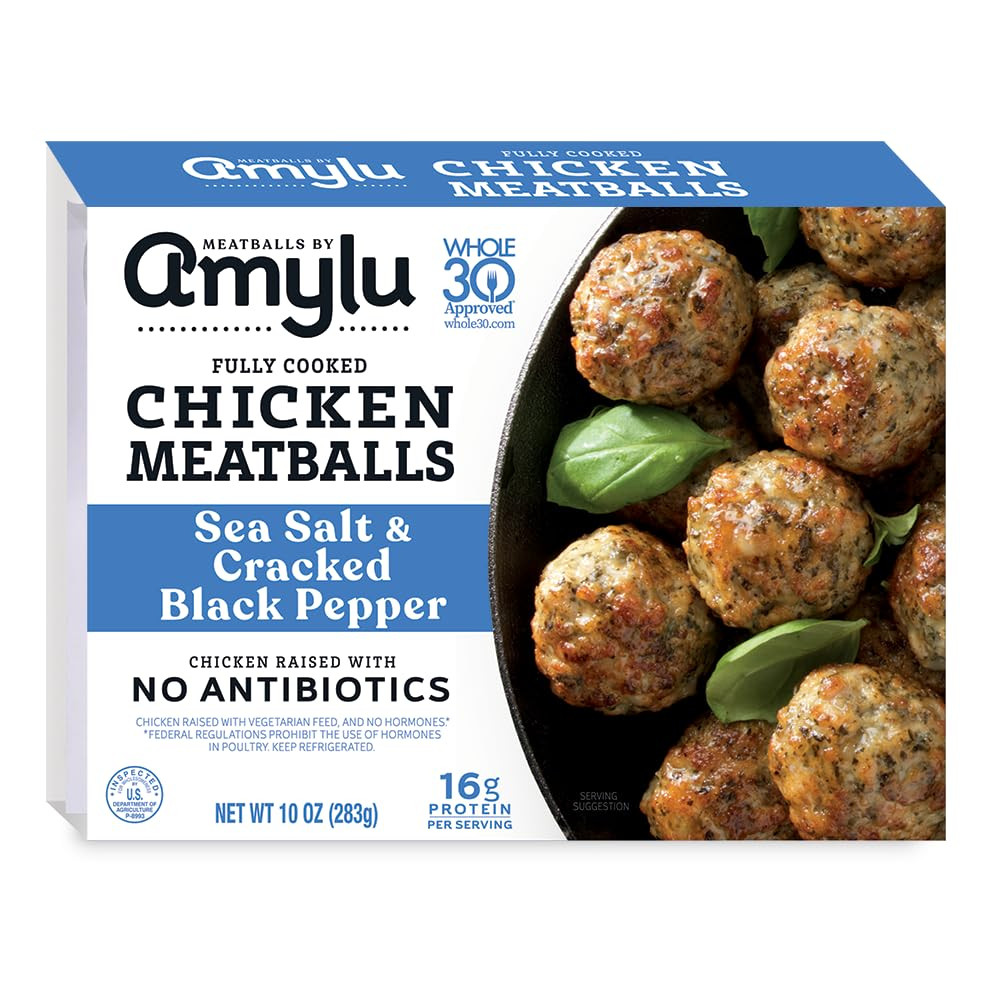 Foods Sea Salt & Cracked Black Pepper Chicken Meatballs, Natural Ingredients, 16