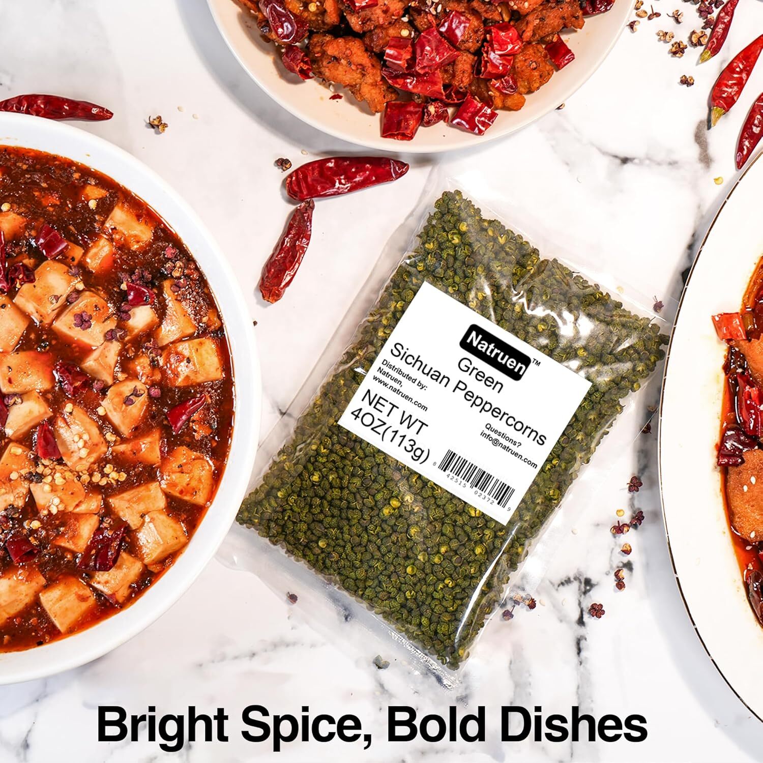 Natruen Szechuan Green Peppercorn Whole 4oz, Green Sichuan Peppercorns