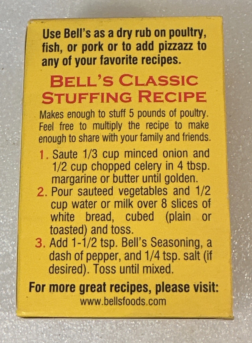 Bell’s All Natural Seasoning 1oz NO SALT