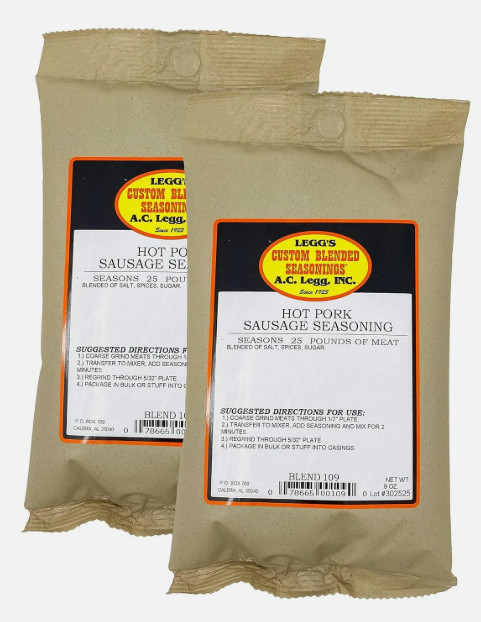 AC Legg’s Hot Pork Sausage Seasoning Blend 109 – 9 oz (2-pack)