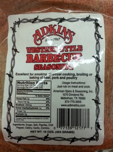 Adkins Western Style Barbecue Seasoning 16 Oz Bags (Pack of 3)