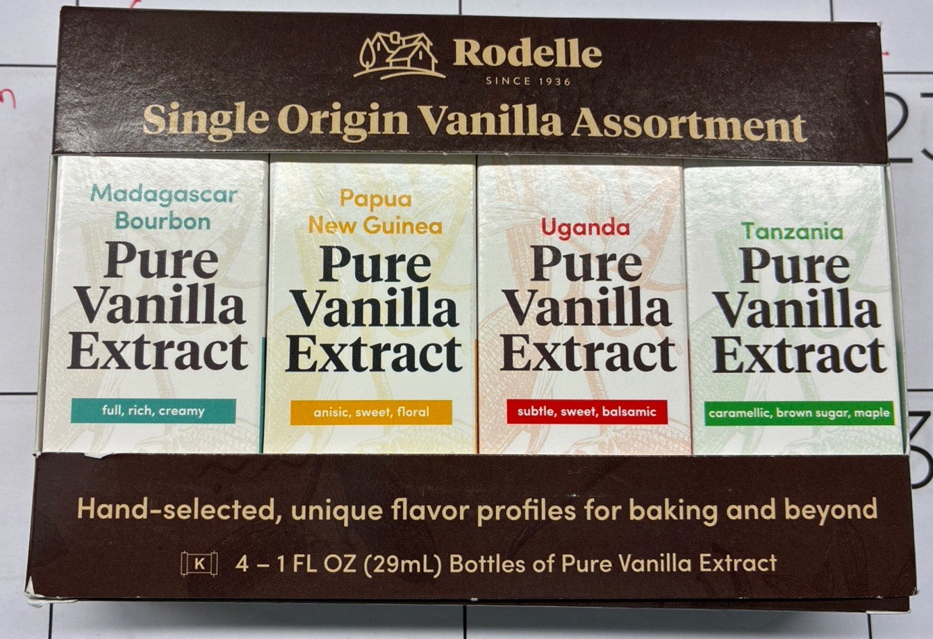 Rodelle Pure Vanilla Extracts 4 Different Countries 1 Ounce Each Assortment NIB