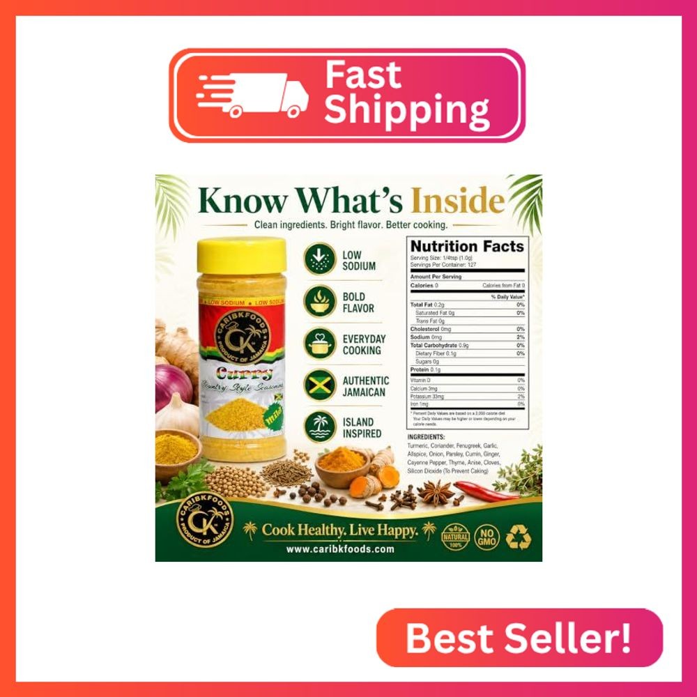 Caribbean Kitchen Curry Mild (4 Oz) 100% Authentic Jamaican Seasoning | Kosher,