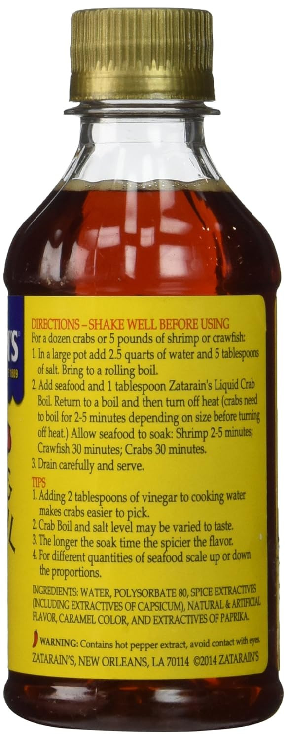 Zatarains Crab and Shrimp Boil Orleans Style Liquid Concentrated 8oz (12 Pack)