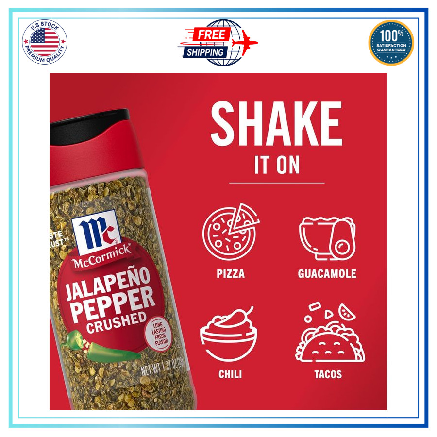 McCormick Crushed Jalapeño Pepper – 1.37 oz (Pack Of 1) Free Shipping.