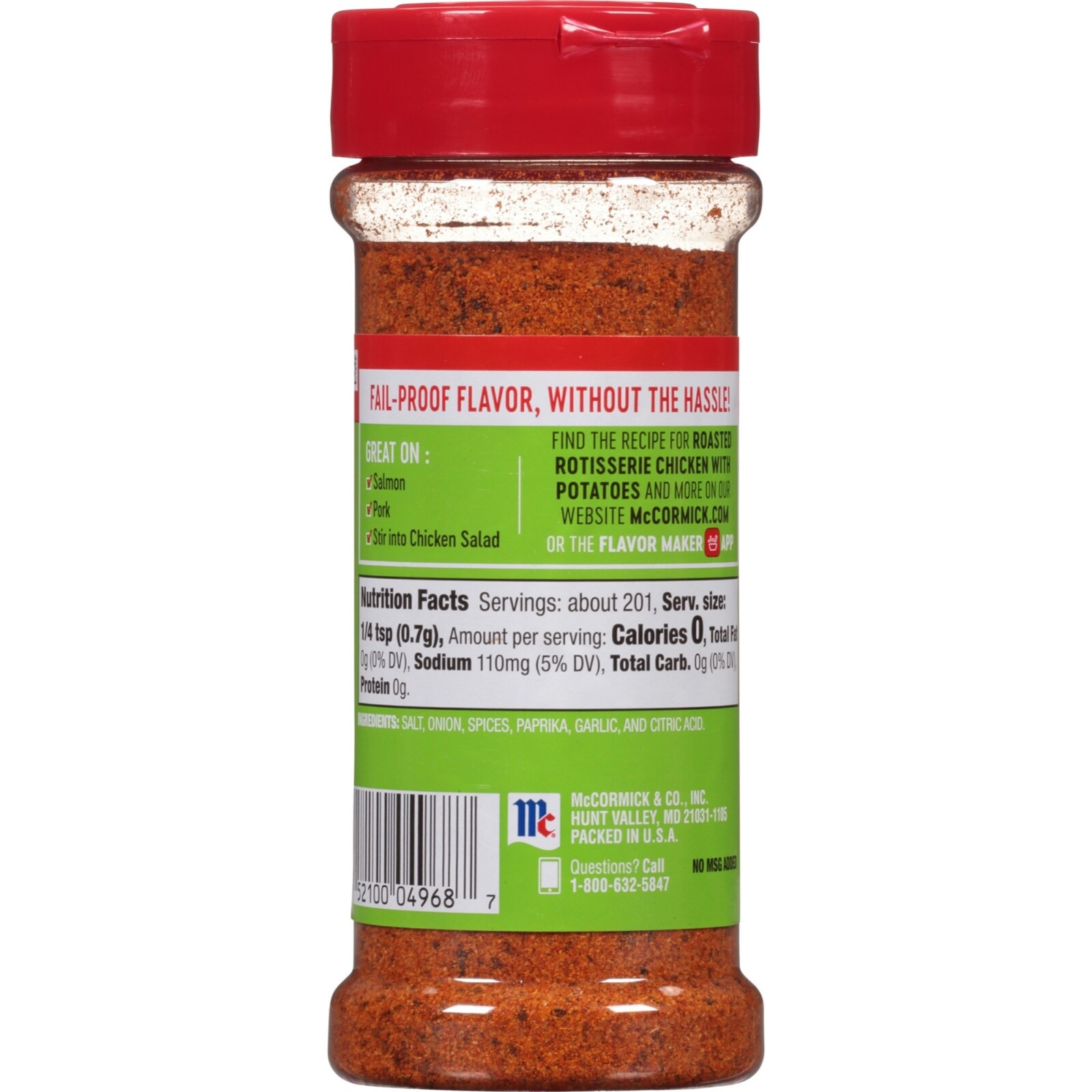 2 McCormick Perfect Pinch Rotisserie Chicken Seasoning~Gluten Free~ 5 oz Each