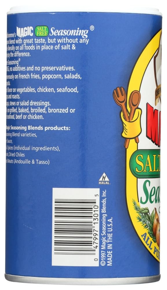 Chef Paul Prudhomme’s Magic Seasoning Blends Salt Free No MSG 5oz (6 Pack)
