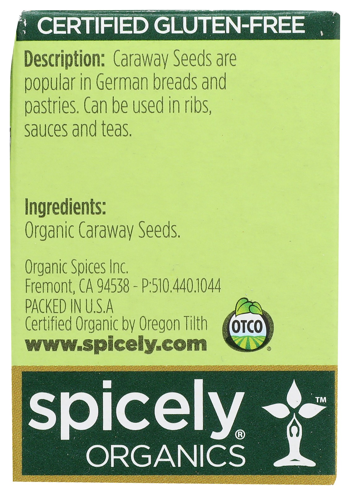 Organic Caraway Seeds By Spicely Organics Spice 35 Oz 6 Pack