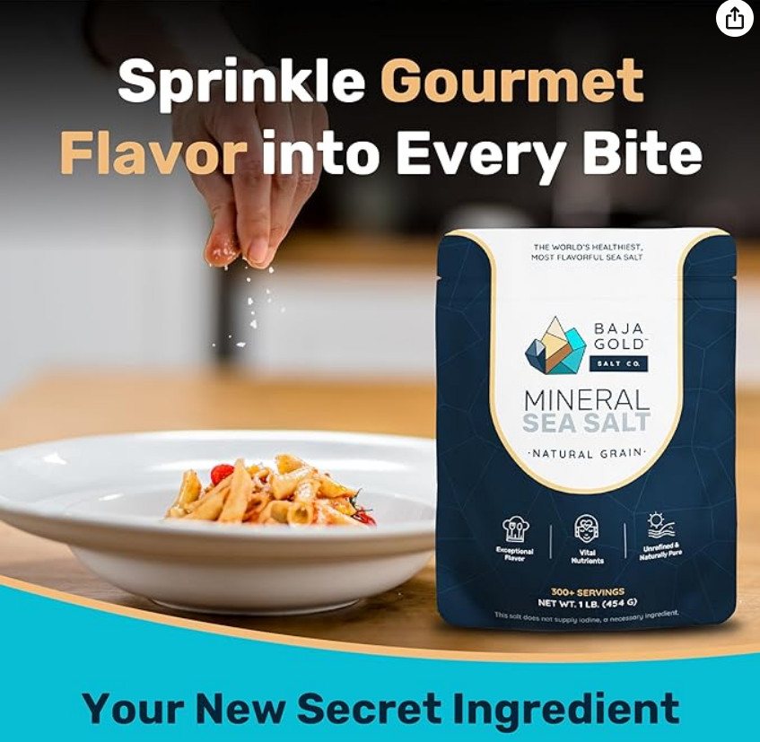 Mineral Sea Salt – Pure and Organic Natural Grain Salt for Cooking & Baking