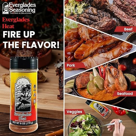 Everglades Heat Seasoning Spicy Blend for Chicken Wings, 6 Ounce (Pack of 2)