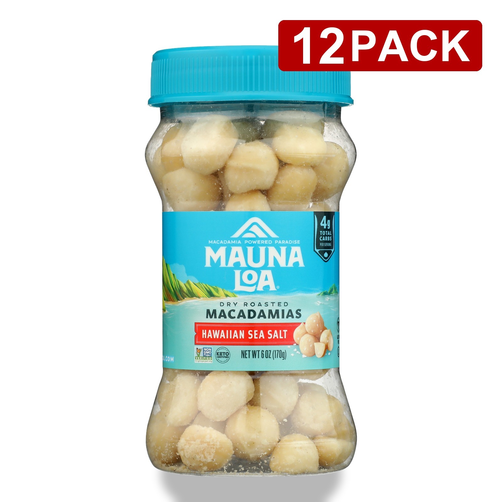 Mauna Loa Hawaiian Sea Salt Dry Roasted Macadamia Nuts 6 Oz 12 Pack