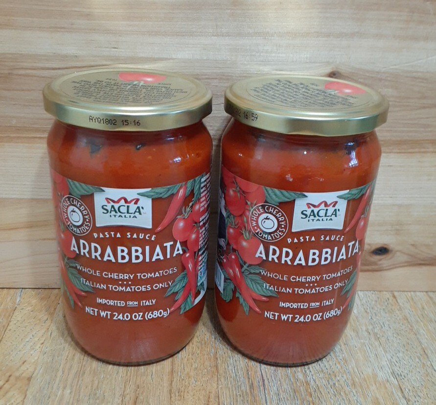 2 JARS: SACLA ITALIA ARRABBIATA Whole Cherry TomatoSauce 24z NON GMO ITALY OLIVE