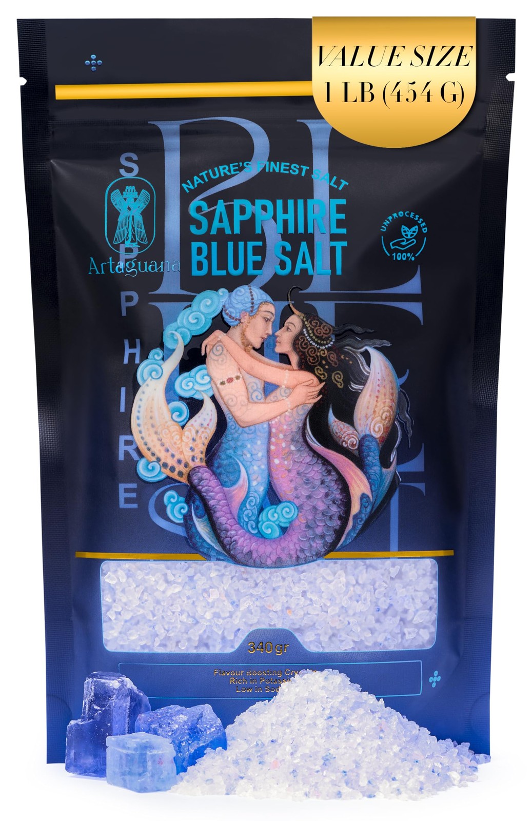 Sapphire Blue Salt – Rare Gourmet Mineral Salt with 84 Trace Minerals | Hand-…