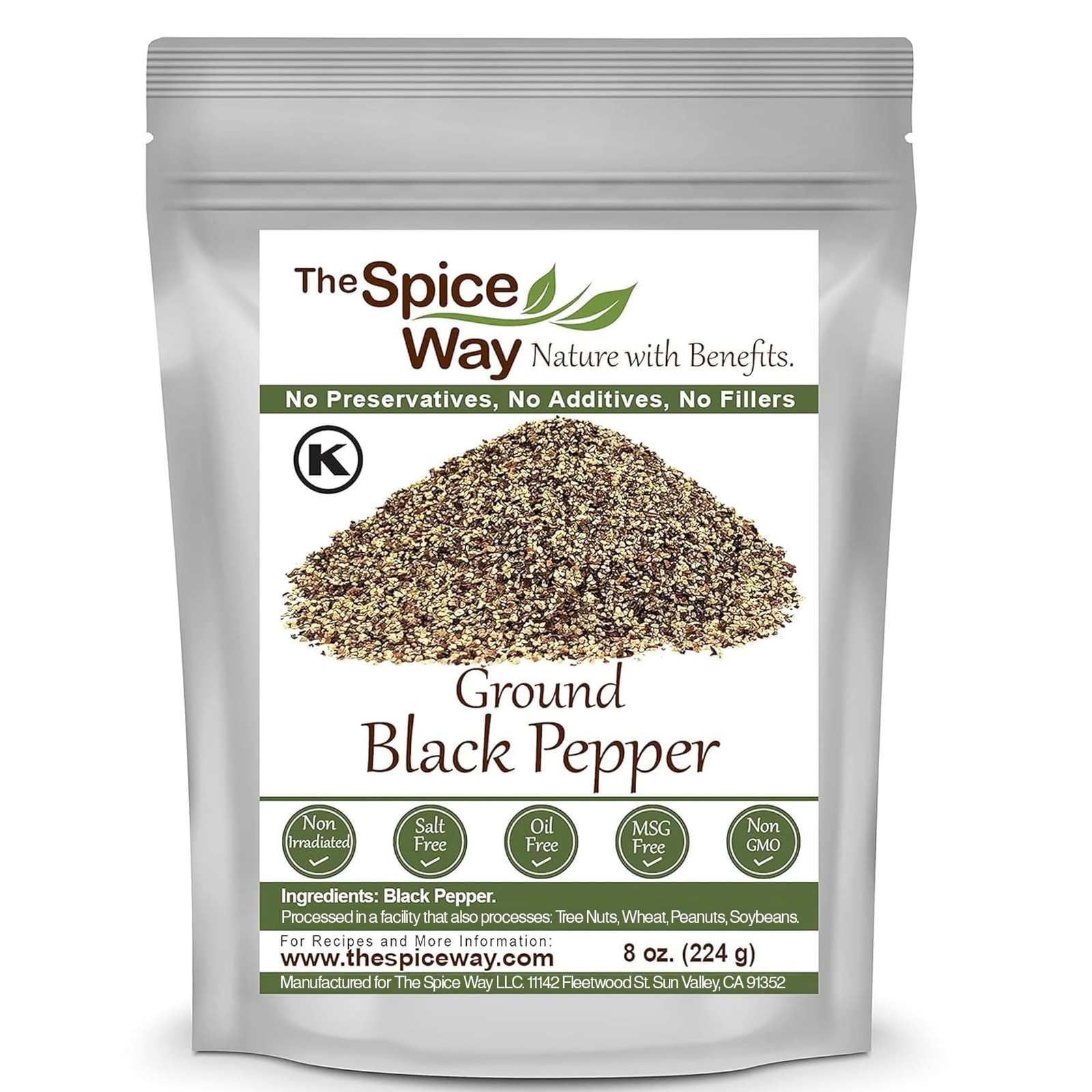 The Spice Way Ground Black Pepper – 8 oz Fine 8 Ounce (Pack of 1)