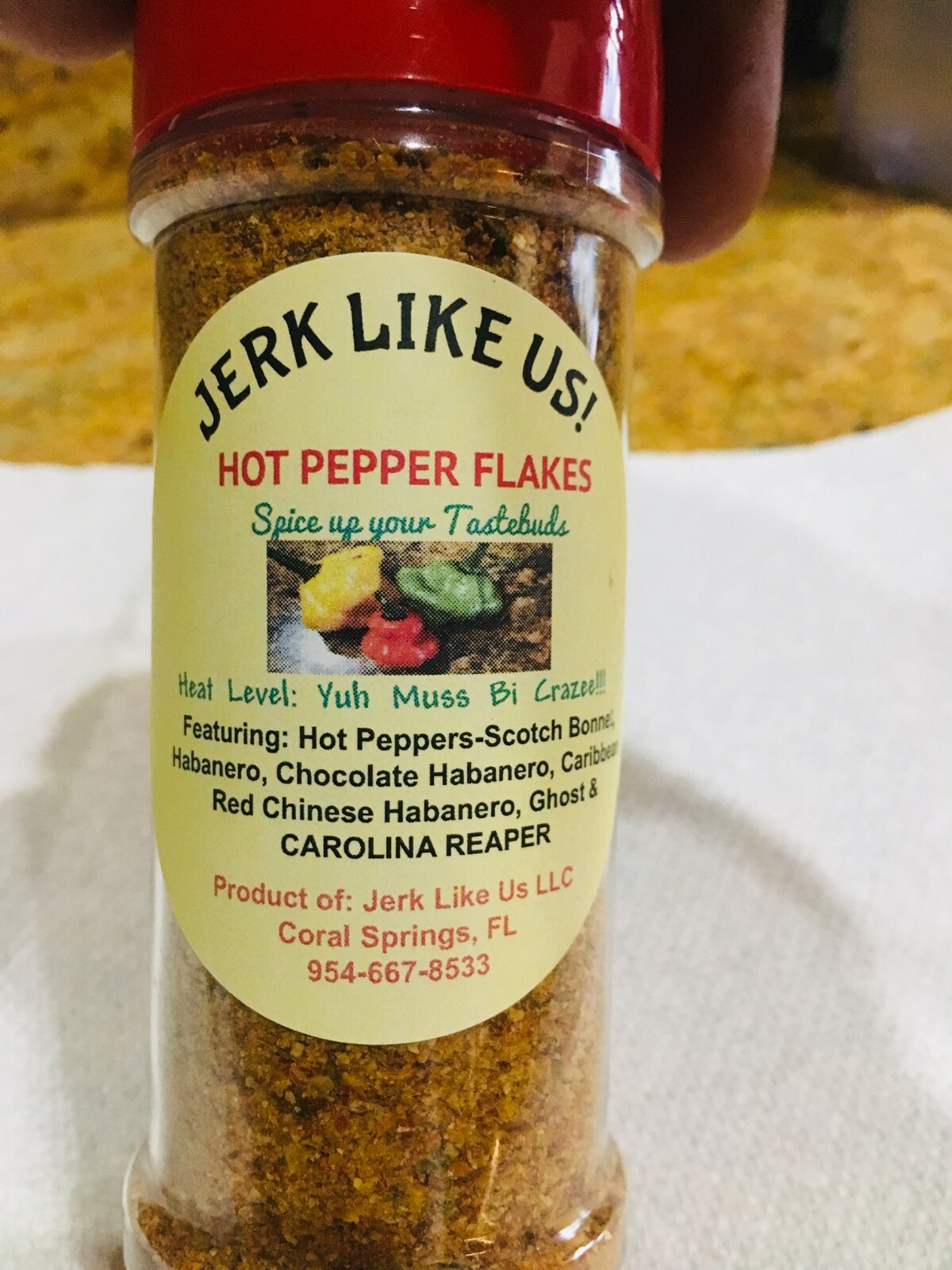 SUPER HOT Pepper Flakes Ghost, Carolina Reaper etc- 2 oz shaker bottle