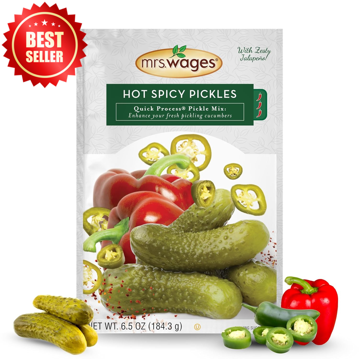 12 Pack Hot Spicy Pickle Quick Mix 6.5 Oz Jalapeno Flavor Zesty Brine US
