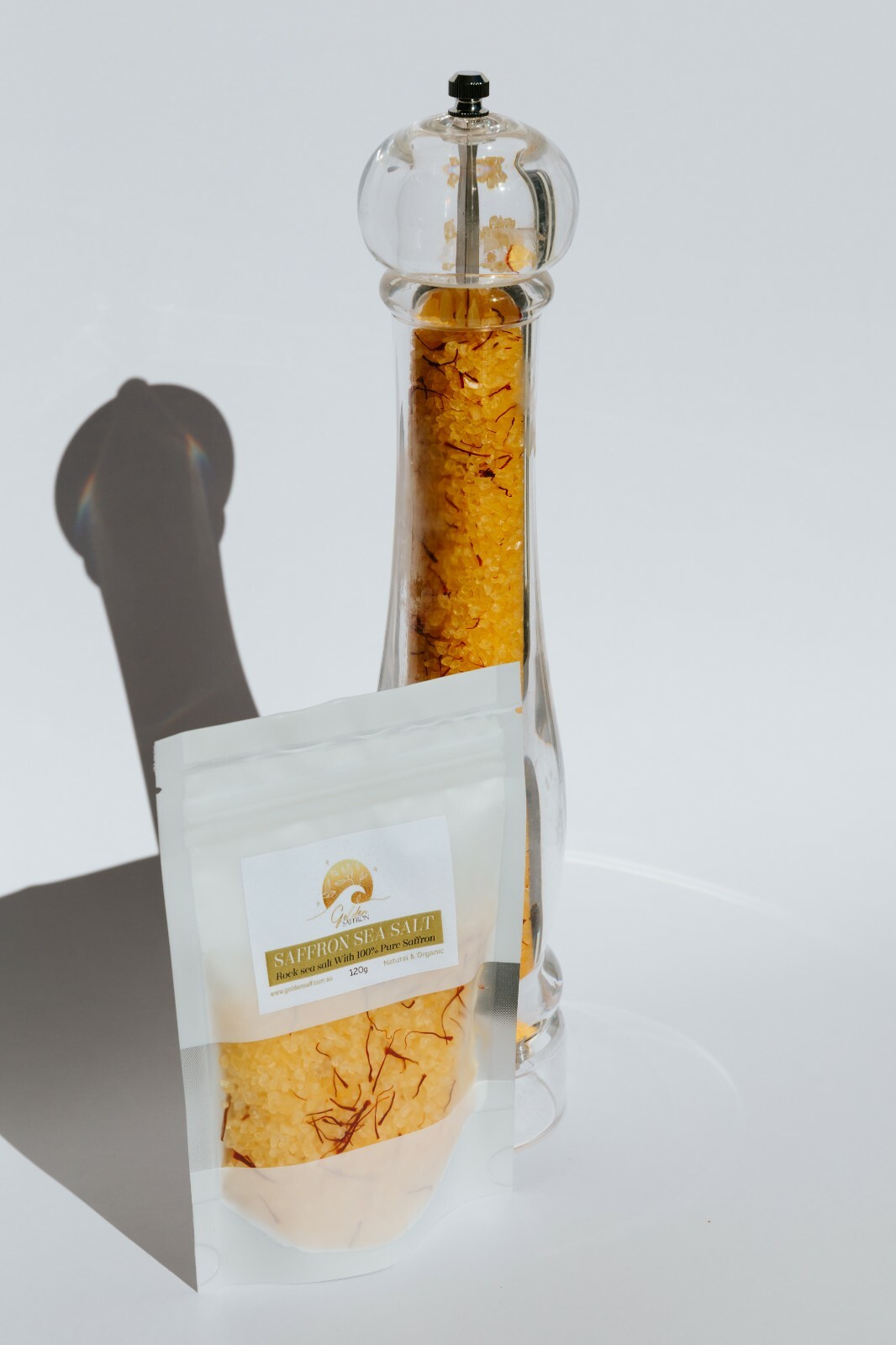 Saffron Sea Salt | Golden Sea Salt (Infused sea salt in Saffron) 120 gr