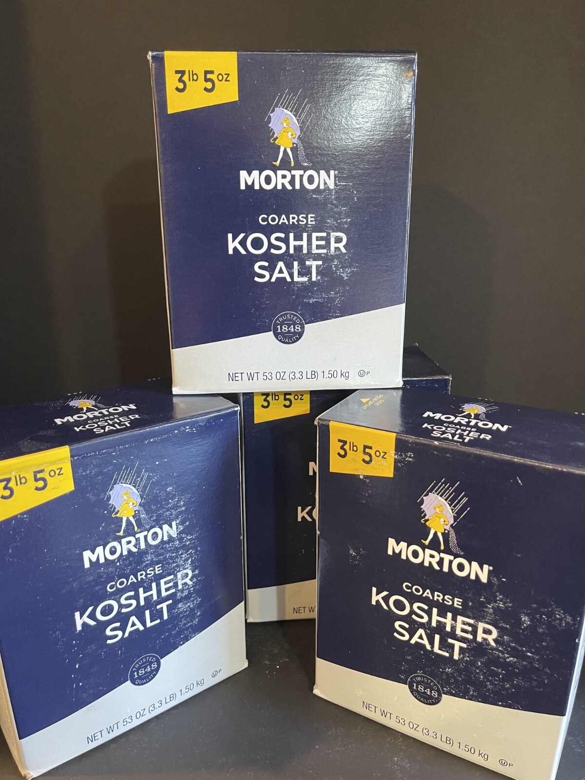 Morton Course Kosher Salt, Extra Value, 4 Boxes, 3lb 5oz, Free Ship-Great Price!