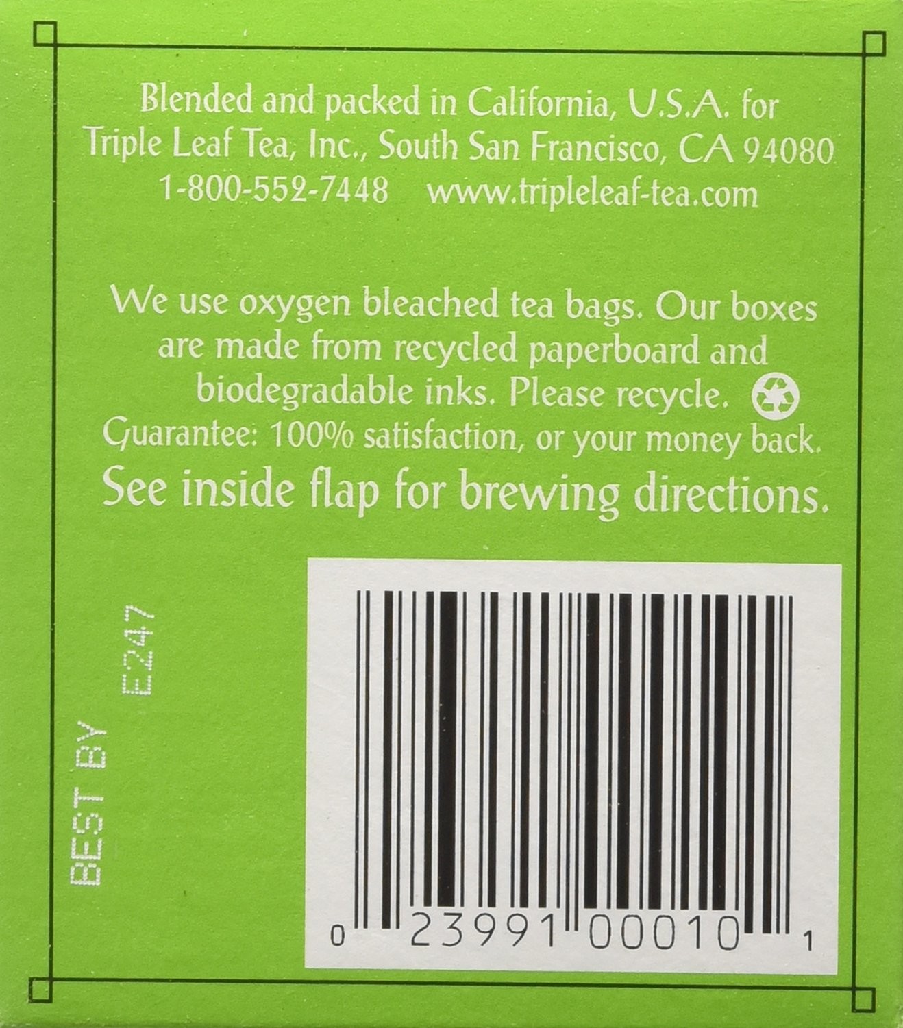 Triple Leaf Teas – Dieter’s Green Herbal Tea, 20 20 Count (Pack of 1), green