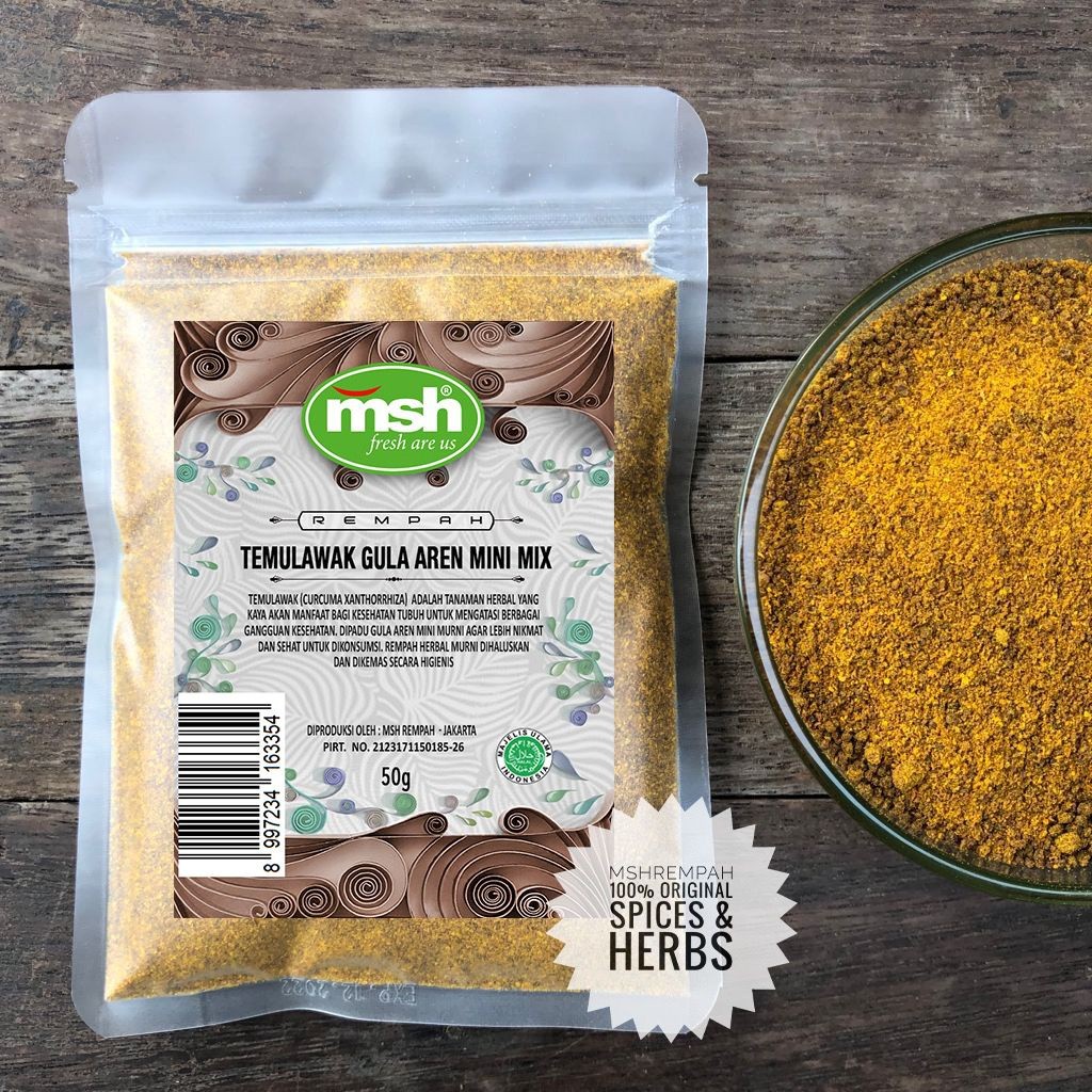 Temulawak curcuma palm sugar drink mix 50g herbal beverage powder