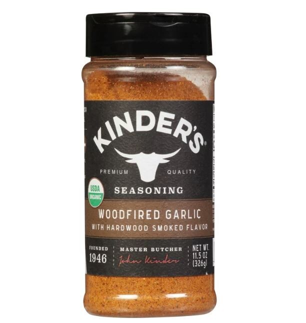 Kinder’s Seasoning 11.5 oz WOODFIRED GARLIC Hardwood Smoked Flavor Rub BB 4/2026
