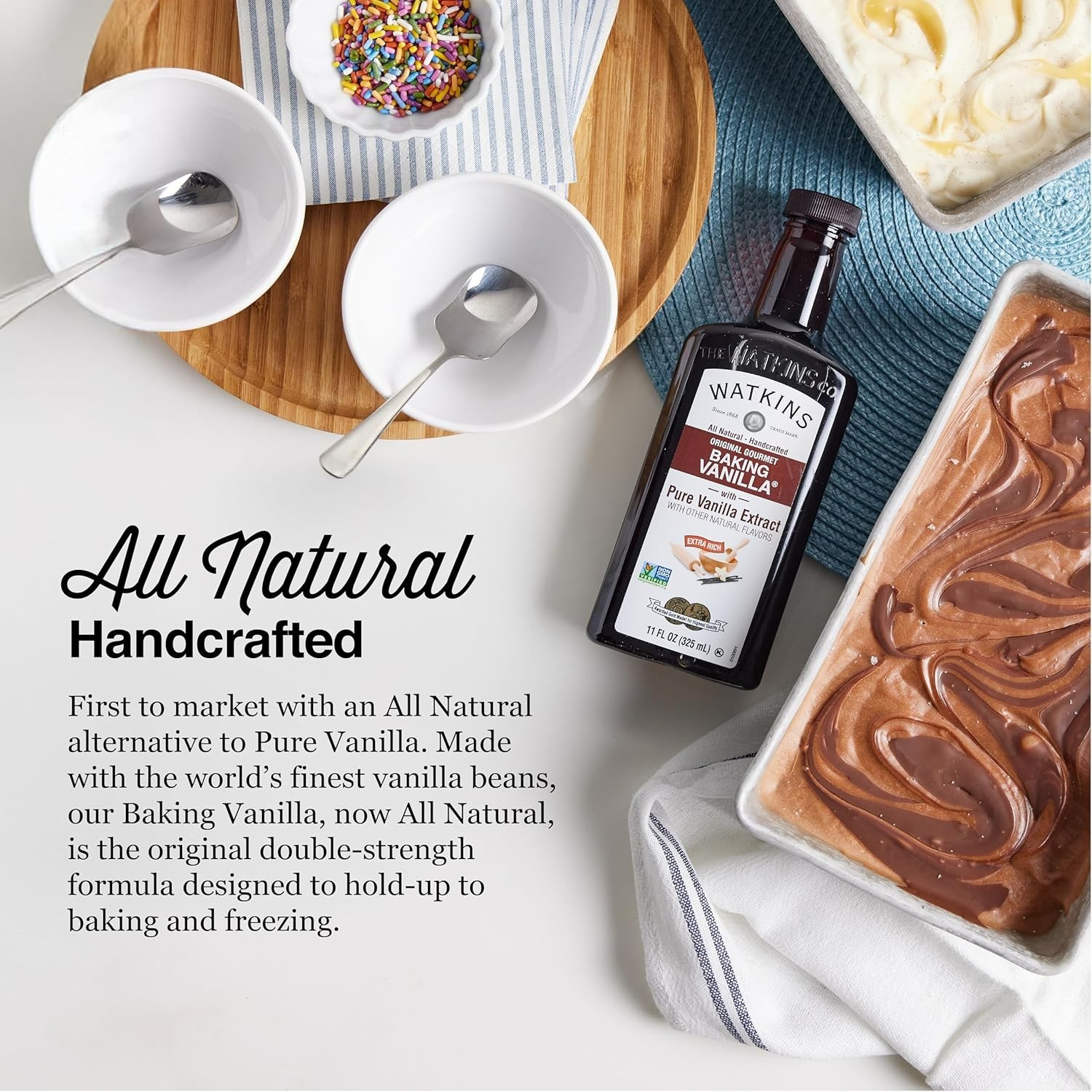 All Natural Gourmet Baking Vanilla, with Pure Vanilla Extract, 11 Fl Oz Pack…