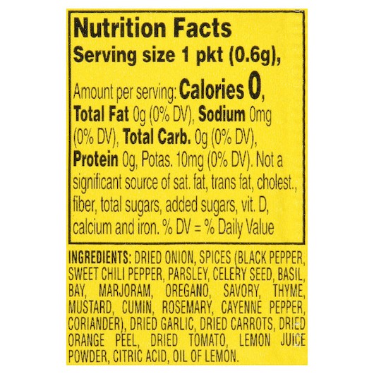 Dash Original Blend Seasoning Blend, 500 Count, 1 Per Case